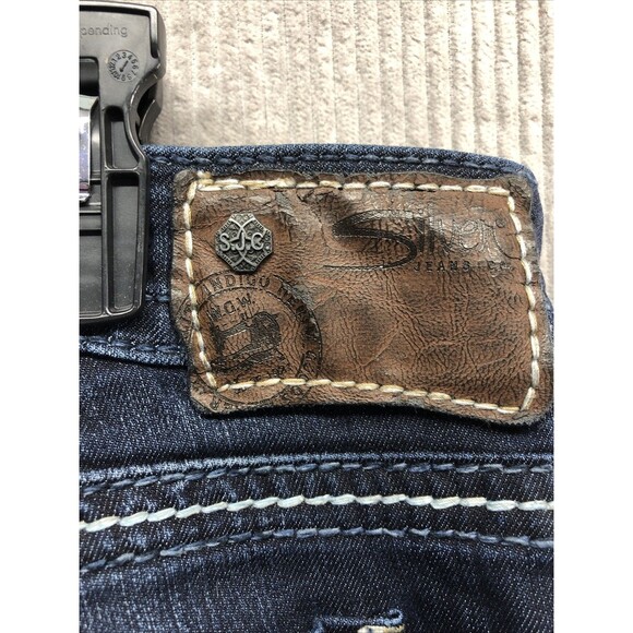Silver Womens Jeans Size 18" W30/L31 Western Glove Works Dark Wash Distressed - Picture 15 of 16
